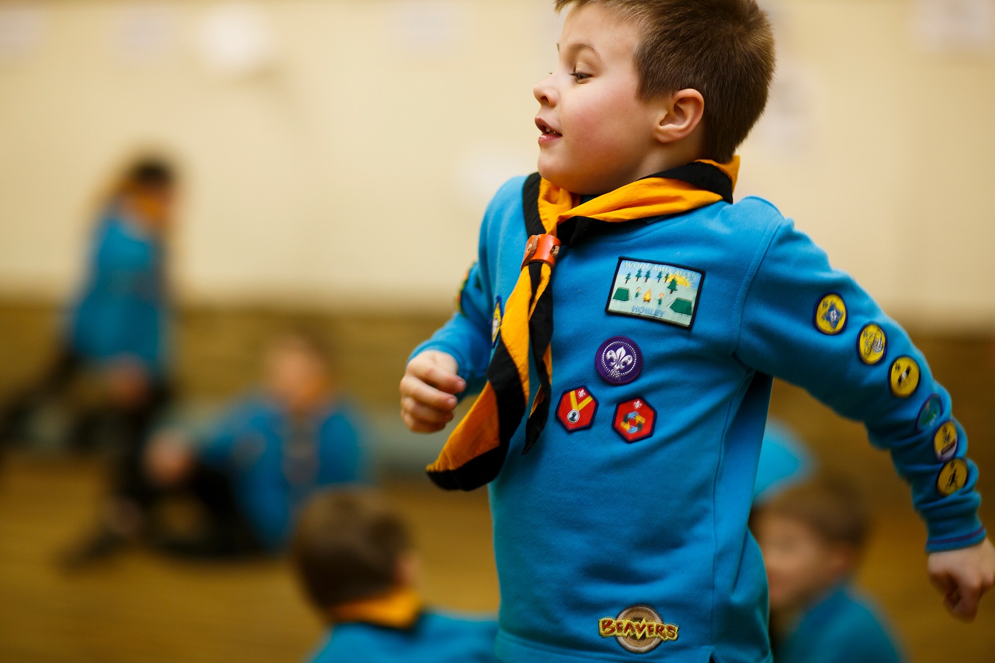 A young Beaver Scout taking part in a session at our meeting hall